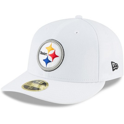 Men's Pittsburgh Steelers New Era White Omaha Low Profile 59FIFTY Fitted Hat 3156596